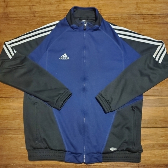 Adidas Climacool Full Zip Track Jacket Black Blue Men's Large L Athletic Basic